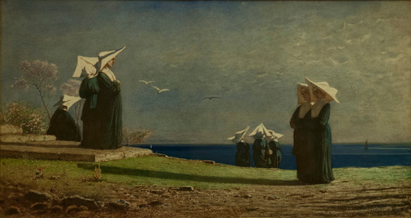 Monachine in riva al mare di Vincenzo Cabianca