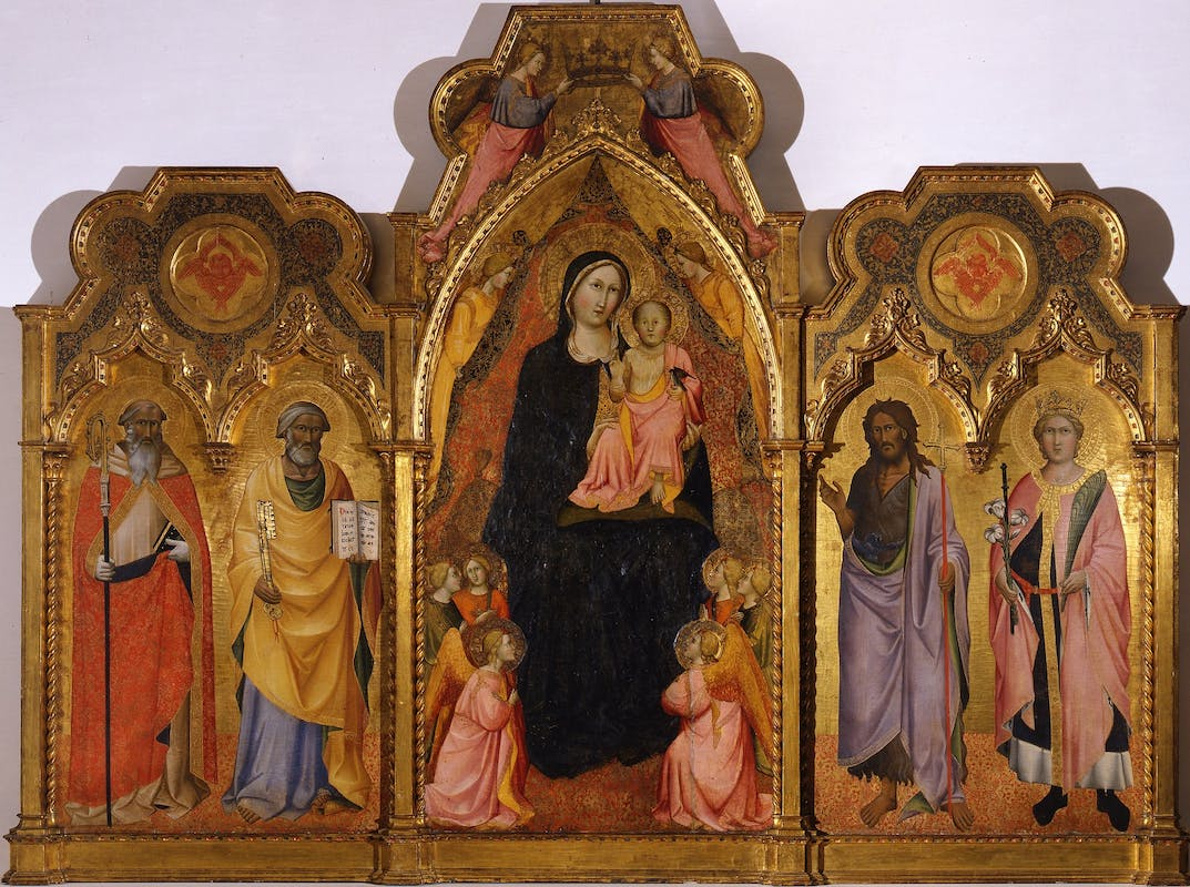Madonna col Bambino e dieci angeli tra i santi di Agnolo Gaddi