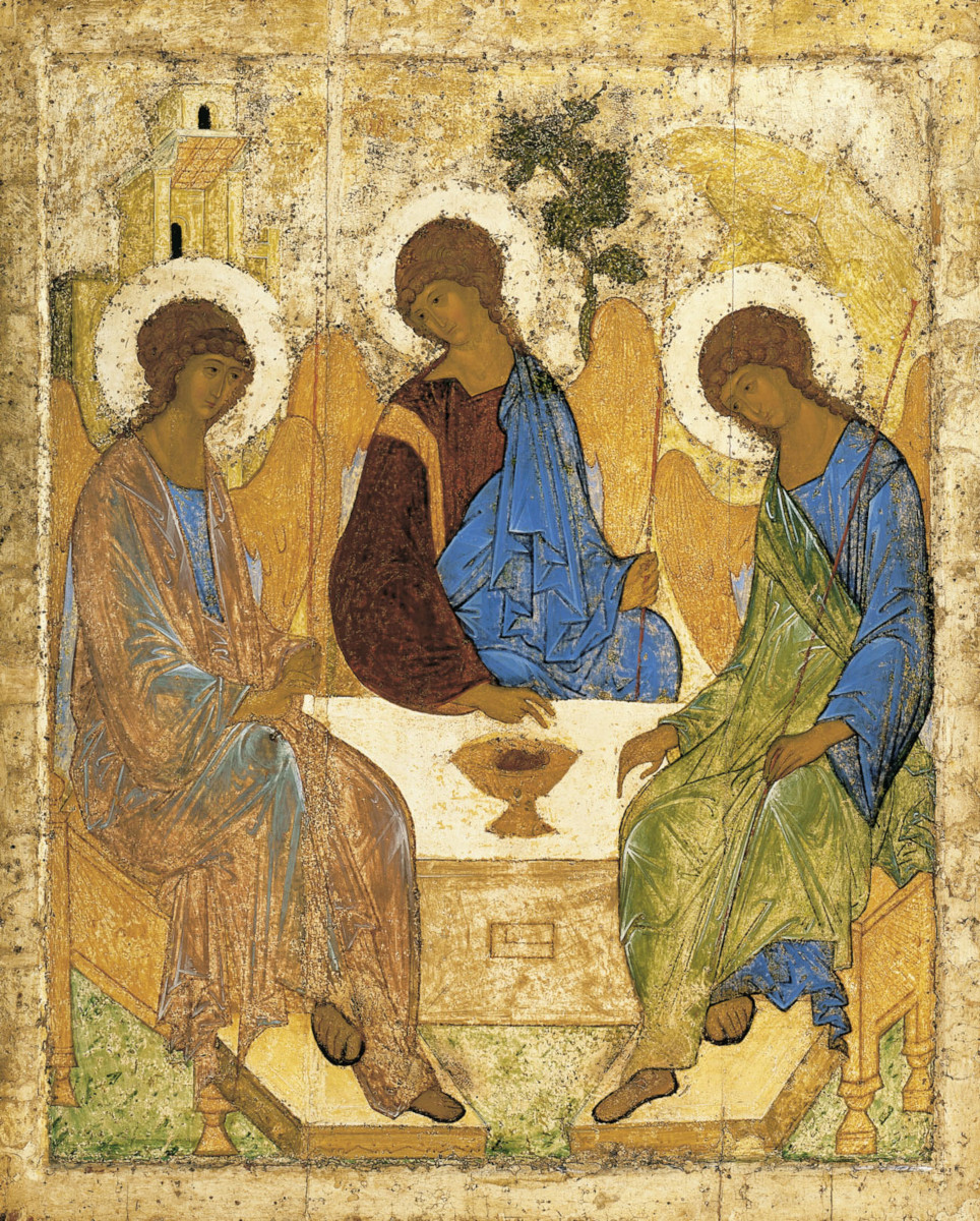 Andrej Rublëv, Icona della santissima Trinità, 1425-1427, tempera su tavola, 141,5 x 114 cm. Russia, Mosca, Tretyakov Gallery