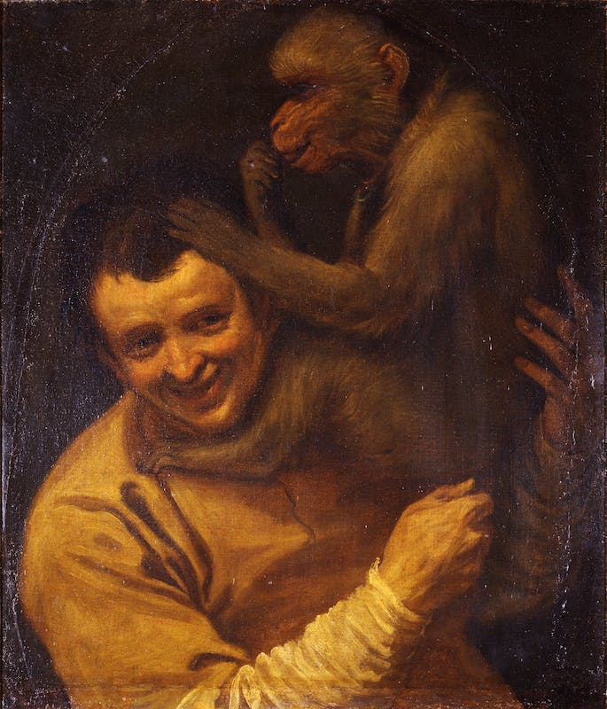 Ritratto di uomo con scimmia di Annibale Carracci