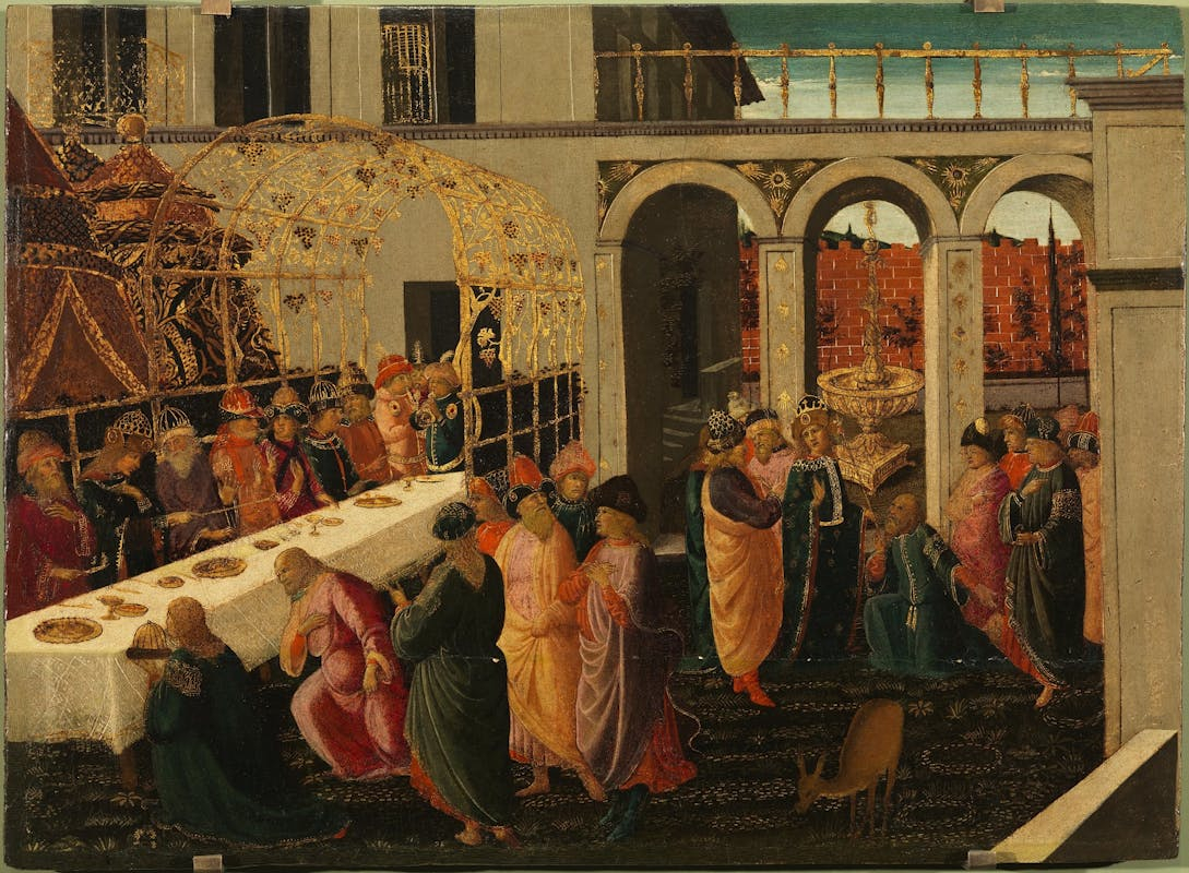 Il banchetto di Assuero di Jacopo del Sellaio