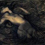 Jean Delville, Le cycle des passions, 1890, gesso nero su carta, 21 x 33,2 cm. Bruxelles, Musées royaux des Beaux-Arts de Belgique