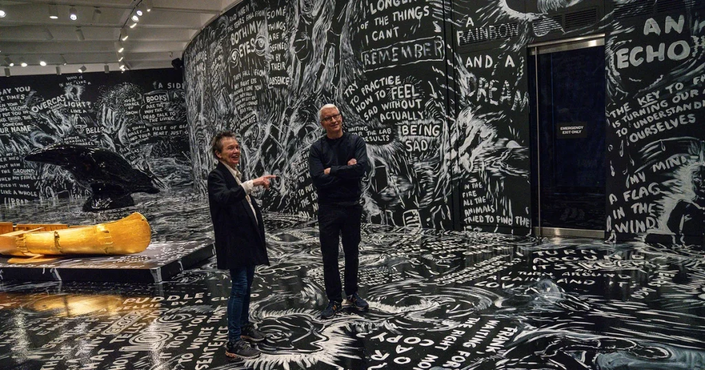 Laurie Anderson, Notebook (o Your Eyes in My Head), giugno-novembre 2026, Installazione site-specific multimediale (pittura murale acrilica/gesso, sound design multicanale, illuminazione immersiva). Venezia, Biennale d'Arte 2026 (In Minor Keys), Padiglione Corderie dell'Arsenale