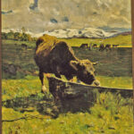 Vacca bruna all'abbeveratoio di Giovanni Segantini