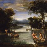 Paesaggio con fiume e barche di Domenico Zampieri detto il Domenichino