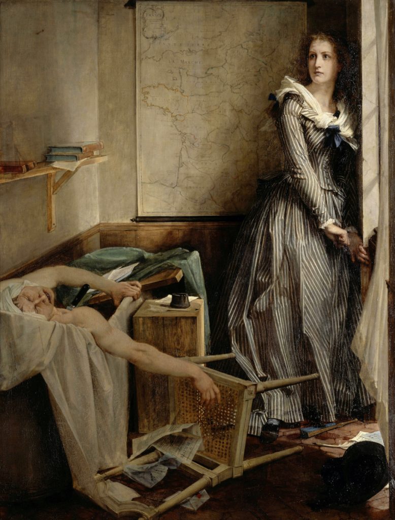 Qui A été Assassiné Par Charlotte Corday Charlotte Corday di Paul-Jacques-Aimé Baudry - ADO Analisi dell'opera
