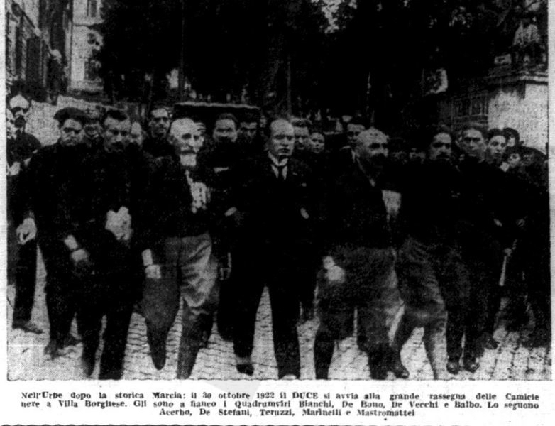 Foto storica. La rassegna delle camicie nere il 30 ottobre 1922