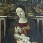 Madonna con il bambino e due Santi sullo sfondo di Giovanni Martino Spanzotti