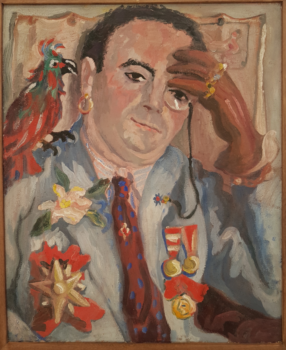 Ritratto di De Pisis col pappagallo di Carlo Levi, 1933, olio su tela. Toma, Fondazione Carlo Levi
