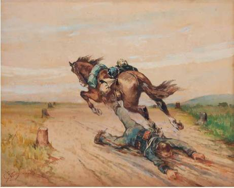 Lo staffato di Giovanni Fattori, dipinto preparatorio