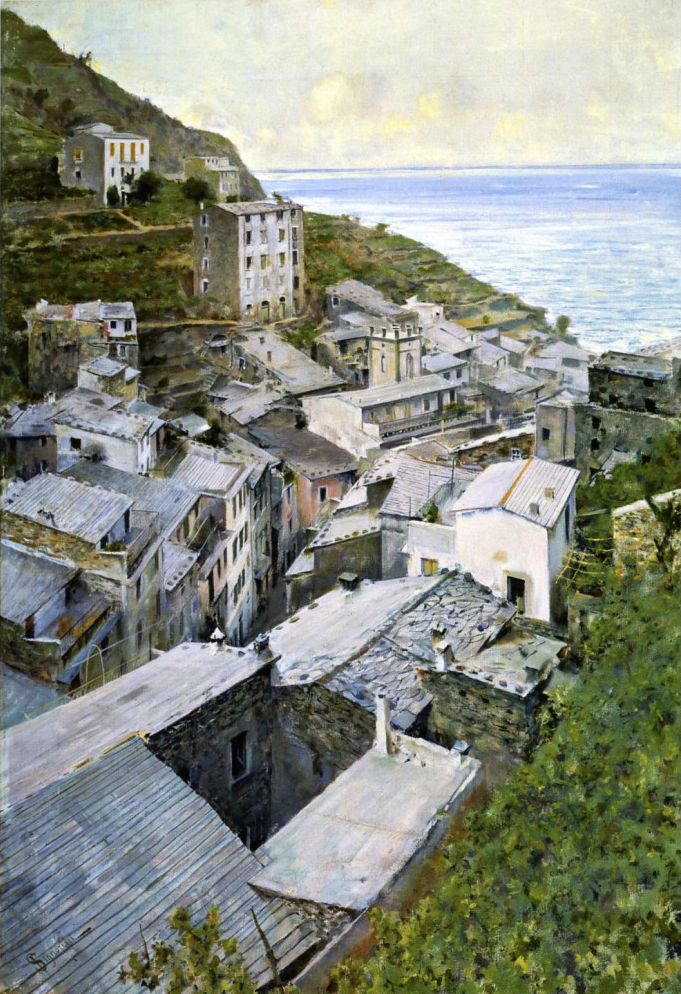 Tetti a Riomaggiore di Telemaco Signorini