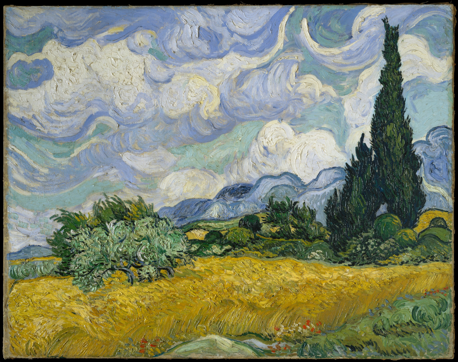 Campo di grano con cipressi di Vincent van Gogh