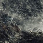Paesaggio marino con scogliera di August Strindberg