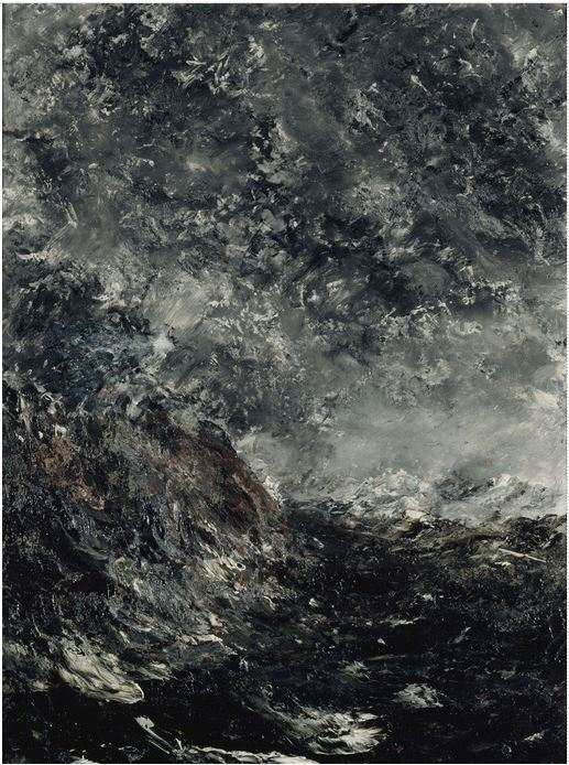 Paesaggio marino con scogliera di August Strindberg