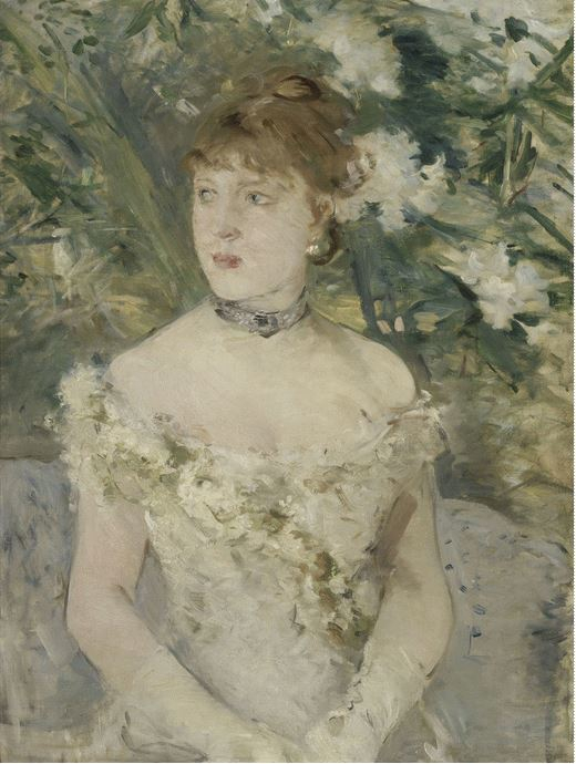 Giovane donna in tenuta da ballo di Berthe Morisot