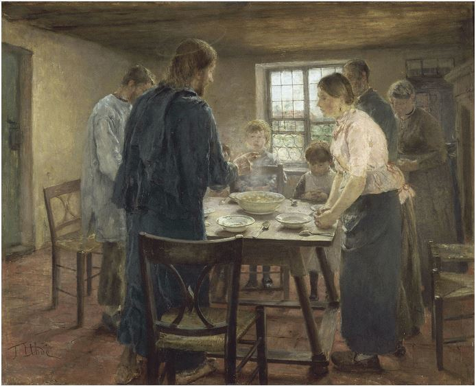 Gesù Cristo a casa dei contadini di Fritz von Uhde
