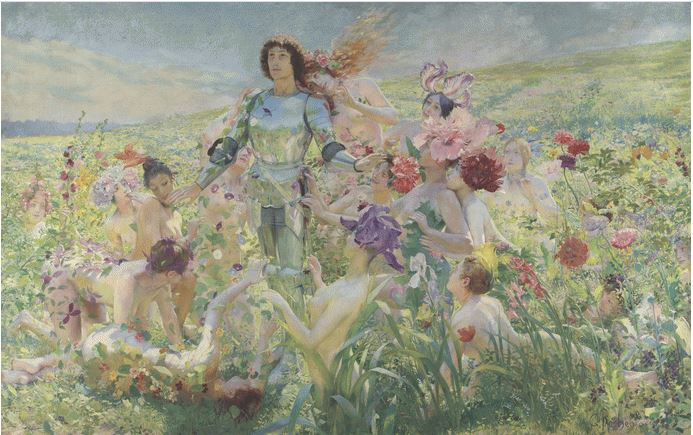 Il cavaliere con i fiori di Georges Rochegrosse