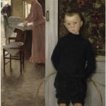 Bambino e donna in un interno di Paul Mathey