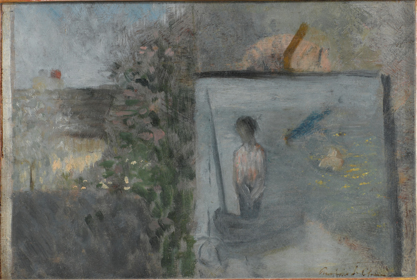 Paesaggio con Il Povero Pescatore di Puvis de Chavannes di Georges Seurat
