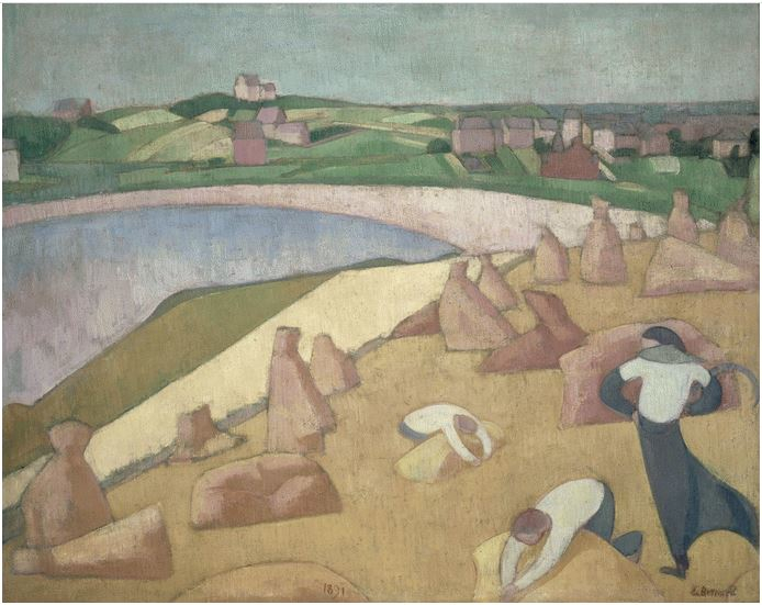 La mietitura in riva al mare di Emile Bernard
