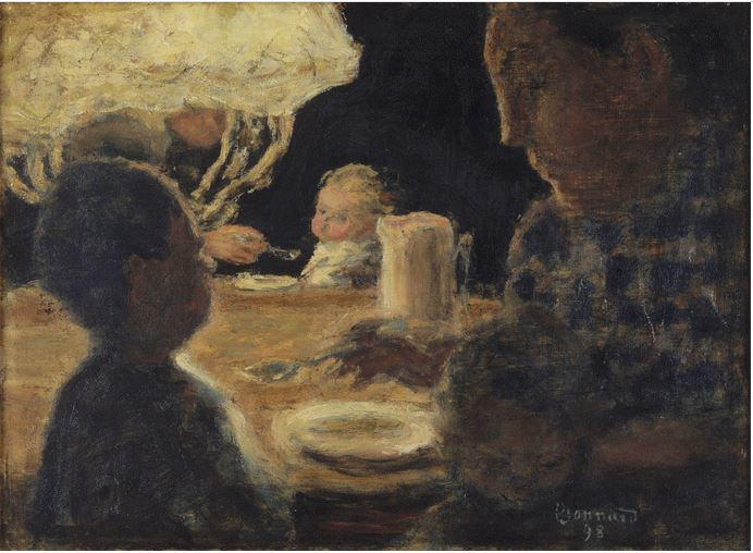 Pranzo alla luce di un lume di Pierre Bonnard