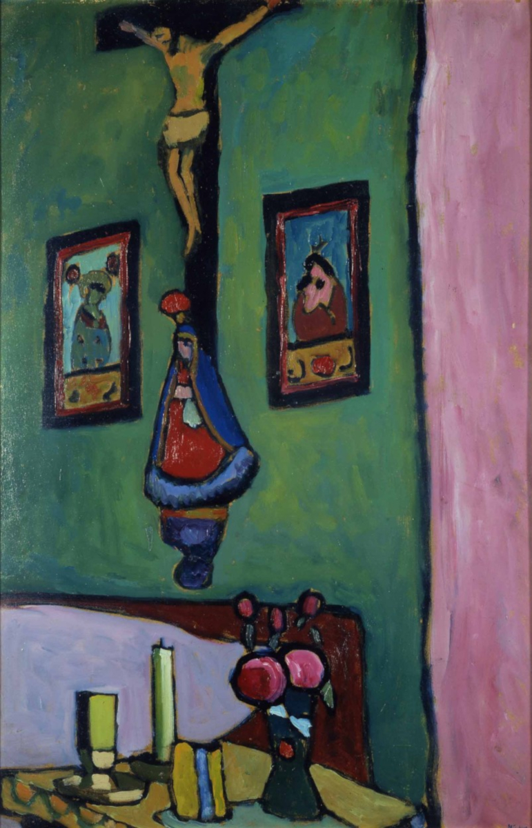 Stilleben mit Herrgottswinkel di Gabriele Münter