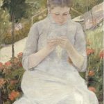 Giovane donna in giardino di Mary Cassatt