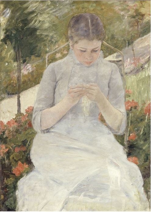 Giovane donna in giardino di Mary Cassatt