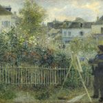 Claude Monet che dipinge nel suo giardino ad Argenteuil di Pierre-Auguste Renoir