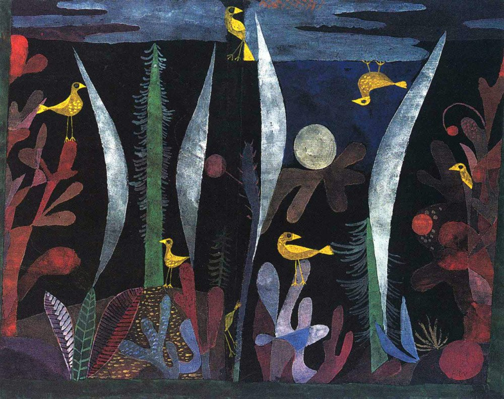 Paesaggio con uccelli gialli di Paul Klee