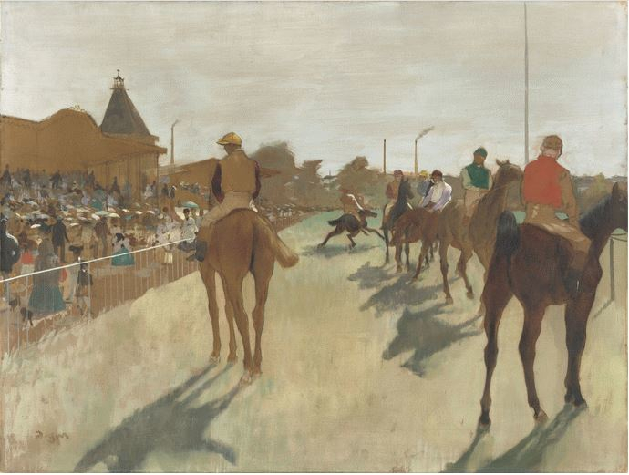 Cavalli da corsa davanti alle tribune di Edgar Degas