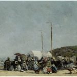 La spiaggia di Trouville di Eugène Boudin