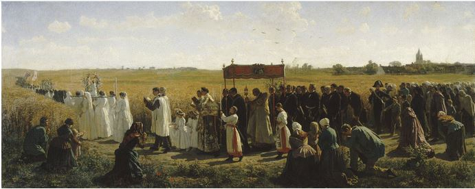 La benedizione dei campi di grano di Jules Breton