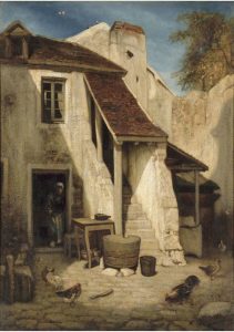 Cortile rustico a Fontainebleau di Alexandre Gabriel Decamps