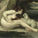 Donna nuda con cane di Gustave Courbet