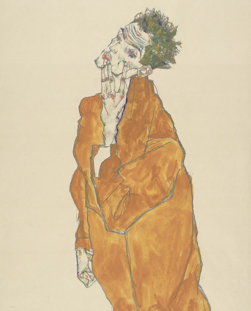 Autoritratto con casacca arancione di Egon Schiele