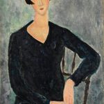 Donna seduta con vestito blu di Amedeo Modigliani