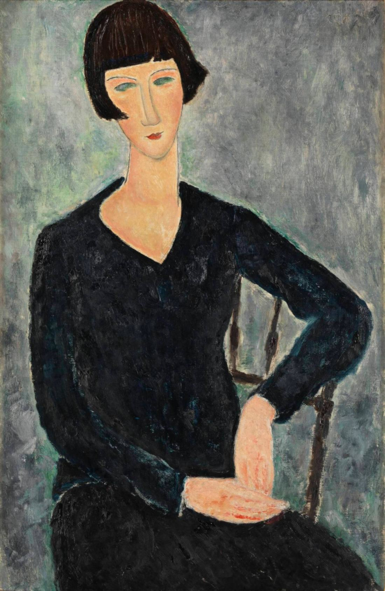 Donna seduta con vestito blu di Amedeo Modigliani