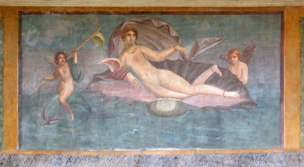 Affresco pompeiano con la nascita di Venere