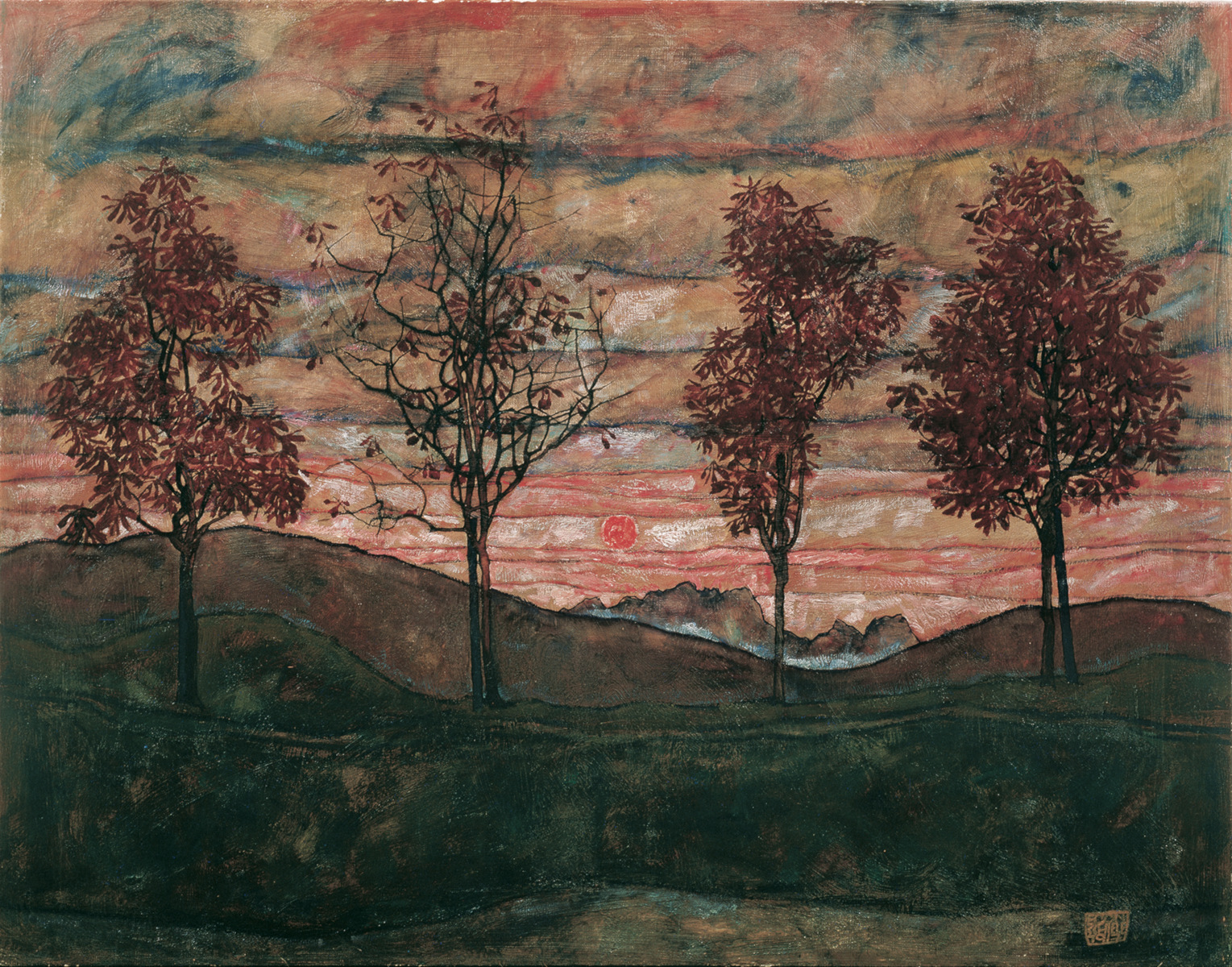 Quattro alberi di Egon Schiele