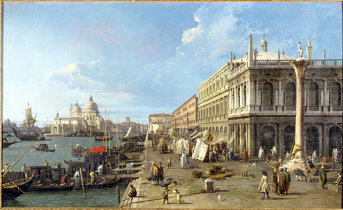 Molo con la Libreria e la Chiesa della Salute di Canaletto