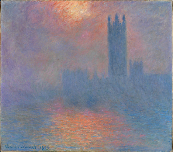 Londra. Il Parlamento. Effetto di sole nella nebbia di Claude Monet