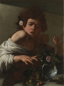 Caravaggio, Ragazzo morso da un ramarro, ca 1594/1595, olio su tela, 66 x 49,5 cm. Londra, National Gallery