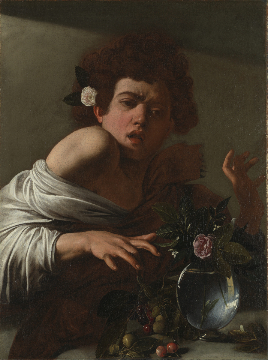 Caravaggio, Ragazzo morso da un ramarro, ca 1594/1595, olio su tela, 66 x 49,5 cm. Londra, National Gallery