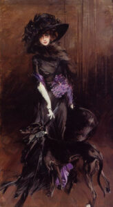 Ritratto della marchesa Luisa Casati con Levriero di Giovanni Boldini