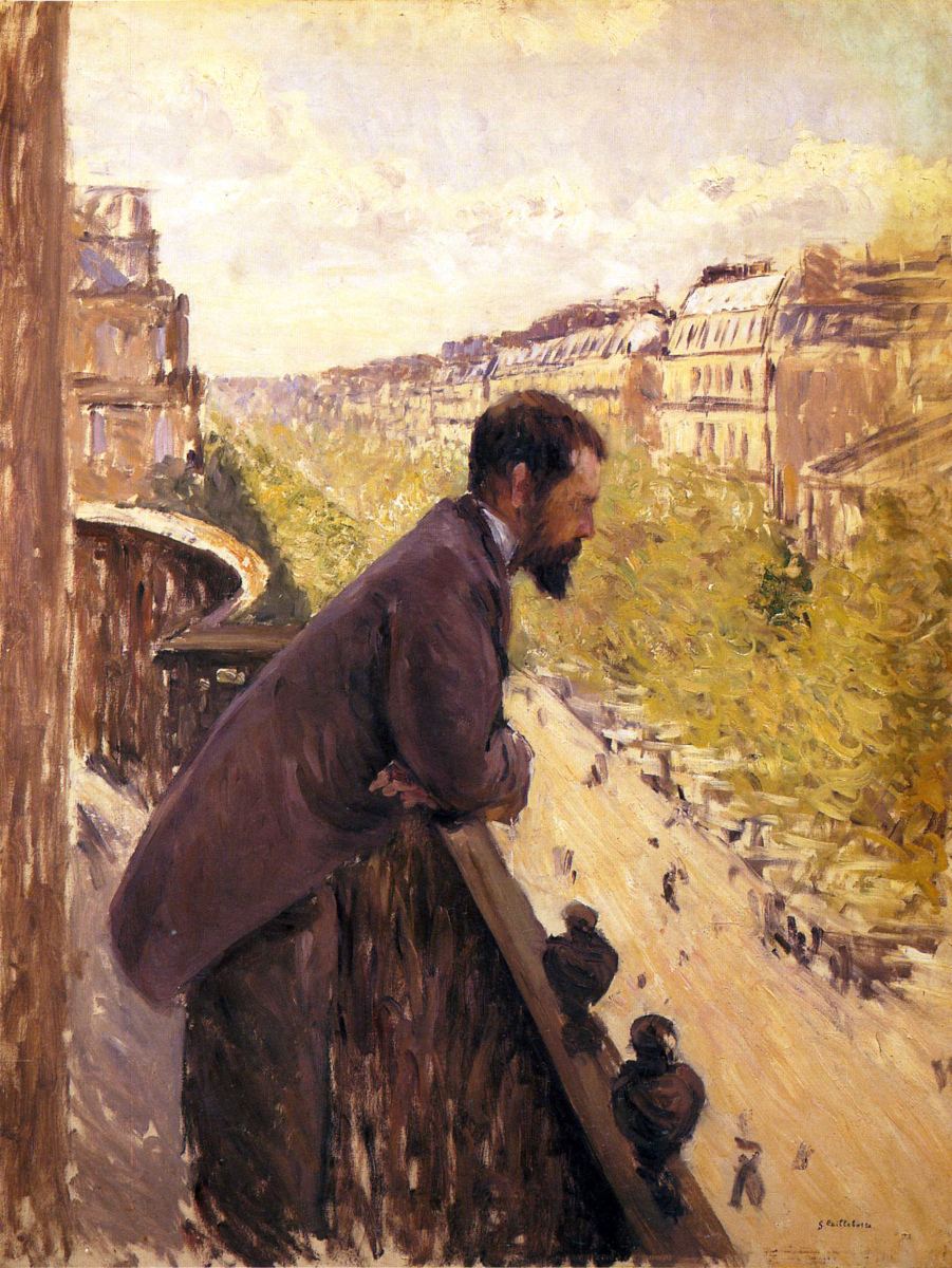 Uomo al balcone di Gustave Caillebotte