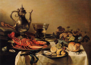 Natura morta con Argenteria e aragosta di Pieter Claesz
