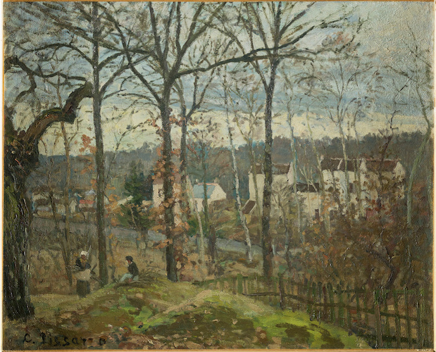 Paysage d'hiver à Louveciennes di Camille Pissarro
