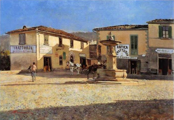 La piazza di Settignano di Telemaco Signorini