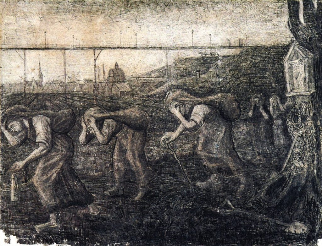 Vincent van Gogh, I portatori del fardello (De lastdraagsters), 1881, disegno, Kr&ouml;ller-M&uuml;ller Museum, Otterlo
